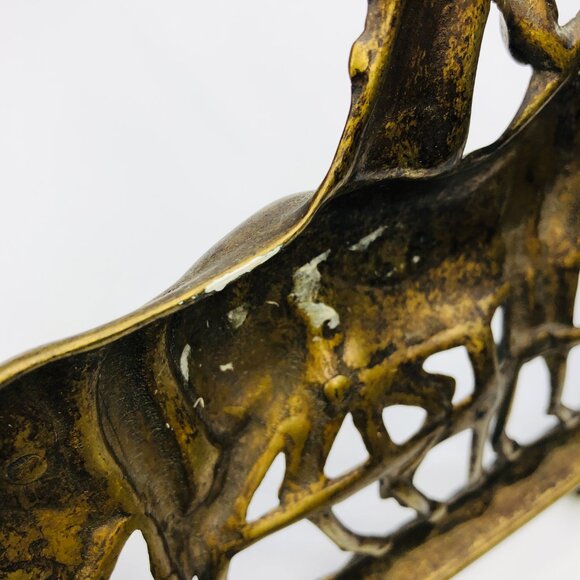 Vintage Brass Wall Hanging Hooks Country Ranch Horses Key Holder- Entryway Decor - Picture 9 of 12